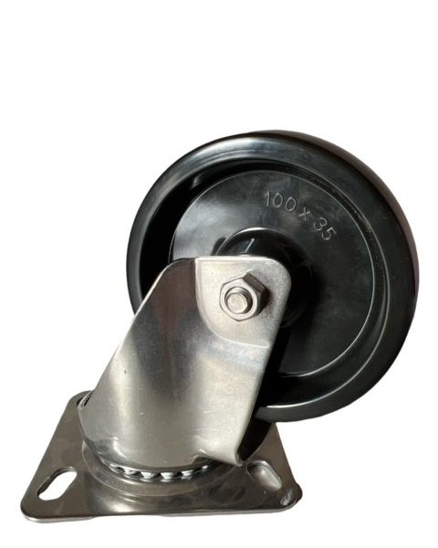 Hittebestendig ovenwiel met rvs zwenkgaffel