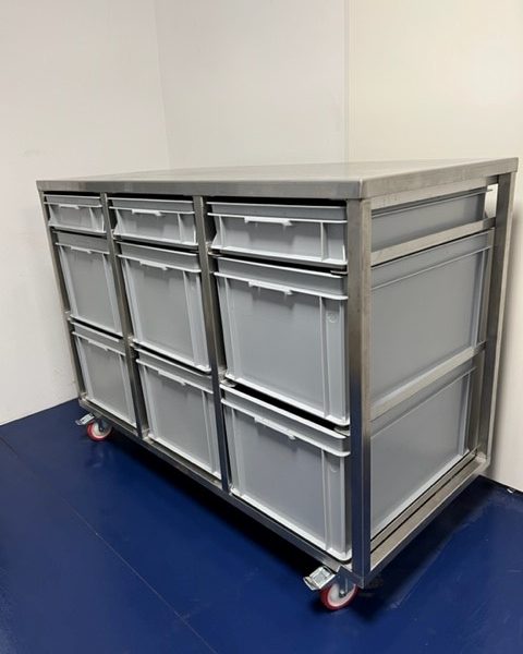 RVS grondstoffenbank 1360x630x980mm hoog - Afbeelding 2