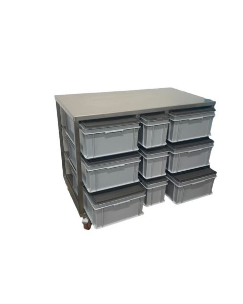 RVS grondstoffenbank 1160x620x910mm