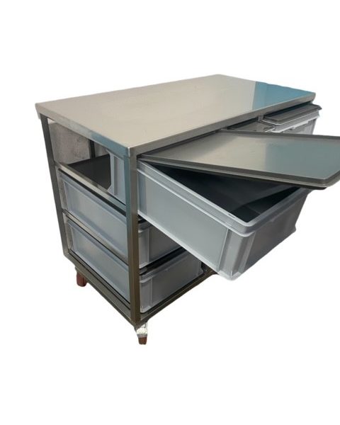 RVS grondstoffenbank 1160x620x910mm - Afbeelding 2