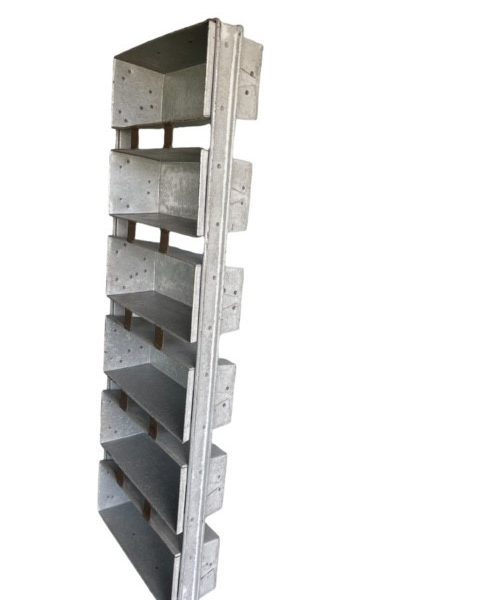 Alusteel broodkoppel van 6  buslengte inwendig 295mm - Afbeelding 2