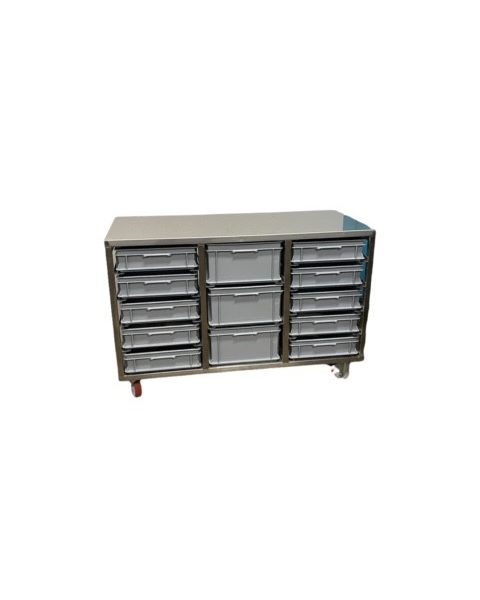 RVS grondstoffenbank 1360x620x910mm