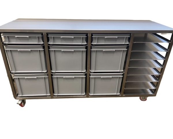 RVS grondstoffenbank 1800x620x980mm - Afbeelding 2