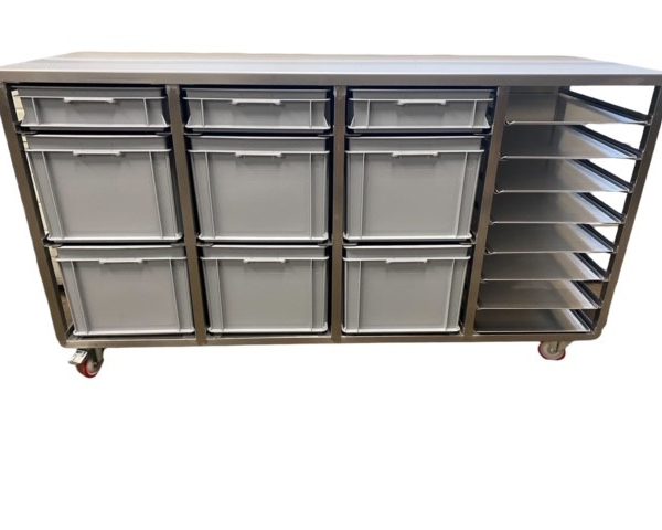 RVS grondstoffenbank 1800x620x980mm