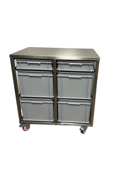RVS grondstoffenbank 915x625x980mm