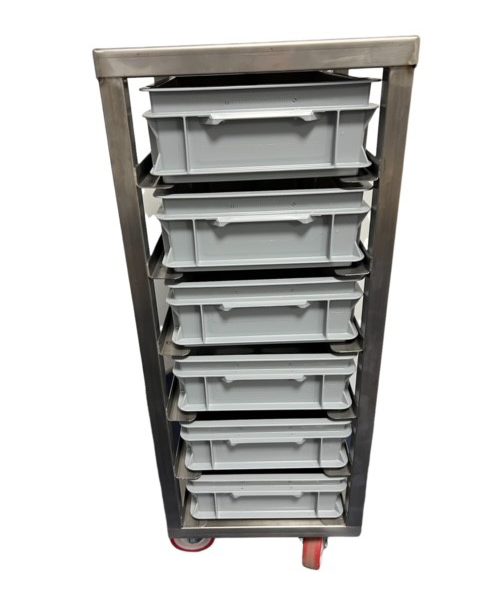 RVS zadenwagen met 6 bakjes 400x300x120mm - Afbeelding 4