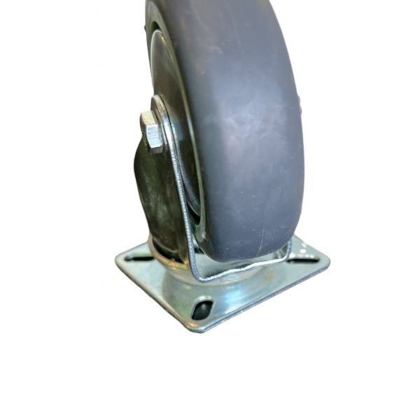 Rubber wiel rond 75mm met gaffel - Afbeelding 2